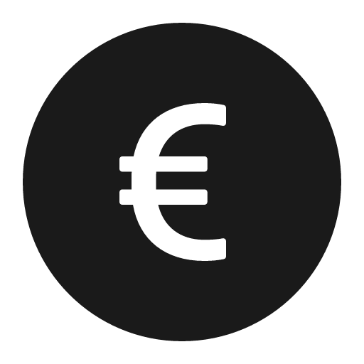 Euro circle filled icon, filled style, from Ant Design Icons