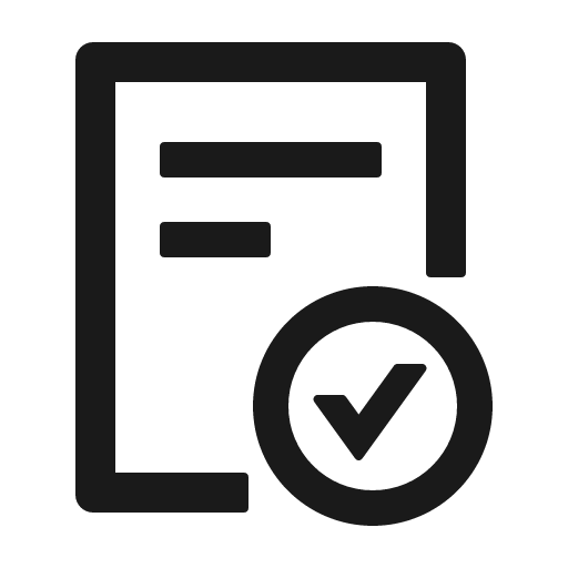 File done outlined icon, outline style, from Ant Design Icons