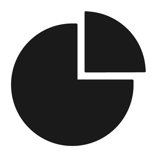 Pie chart filled icon, filled style, from Ant Design Icons