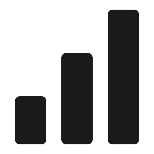 Signal filled icon, filled style, from Ant Design Icons