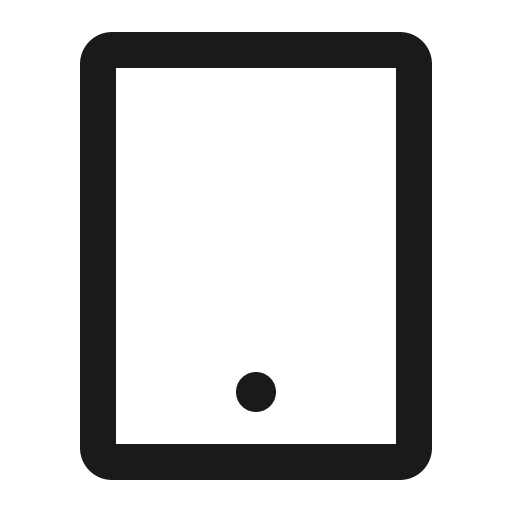 Tablet outlined icon, outline style, from Ant Design Icons