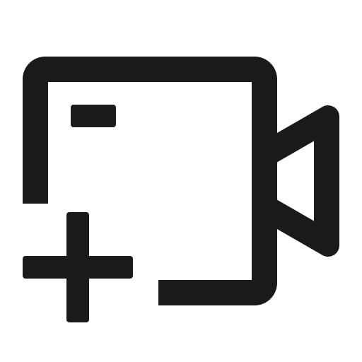 Video camera add outlined icon, outline style, from Ant Design Icons