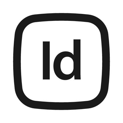 Adobe indesign outline icon, outline style, from Basil