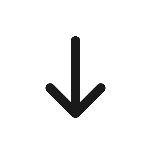 Arrow down solid icon, filled style, from Basil