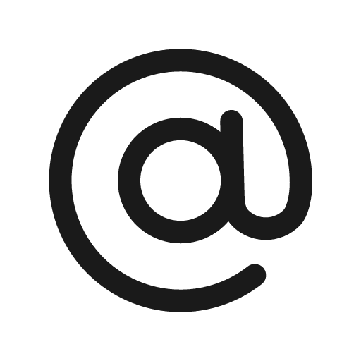At sign outline icon, outline style, from Basil