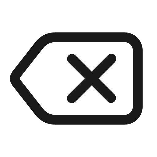 Backspace outline icon, outline style, from Basil