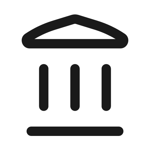 Bank outline icon, outline style, from Basil