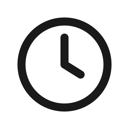 Clock outline icon, outline style, from Basil
