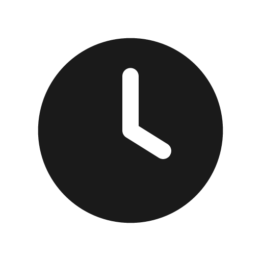 Clock solid icon, filled style, from Basil