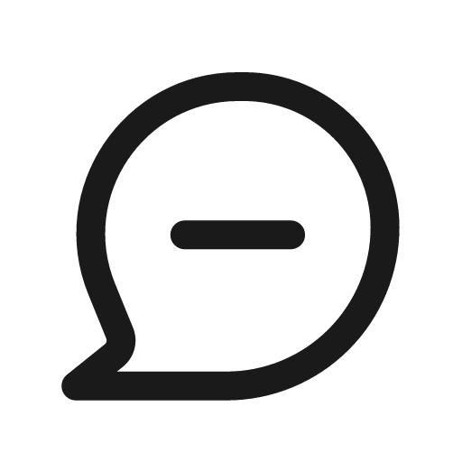 Comment minus outline icon, outline style, from Basil