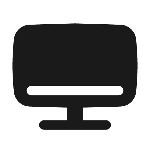 Desktop solid icon, filled style, from Basil
