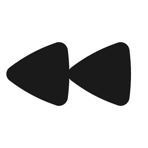 Fast rewind solid icon, filled style, from Basil