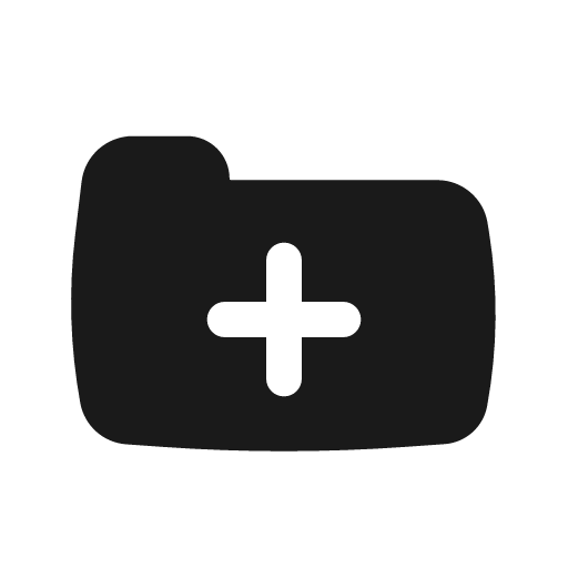 Folder plus solid icon, filled style, from Basil