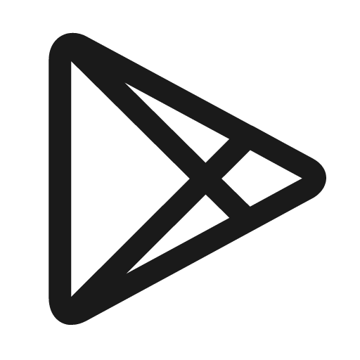 Google play outline icon, outline style, from Basil
