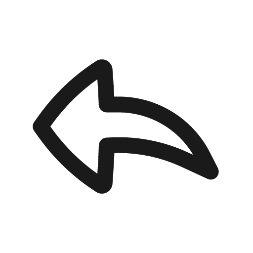 Reply outline icon, outline style, from Basil