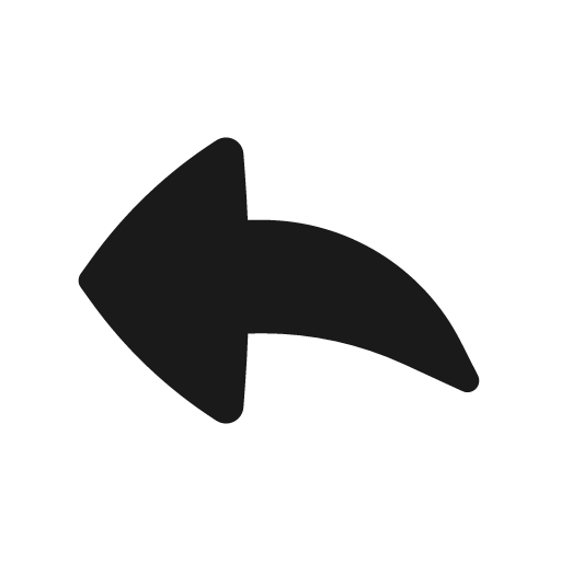 Reply solid icon, filled style, from Basil