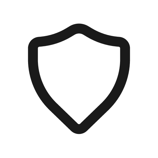 Shield outline icon, outline style, from Basil