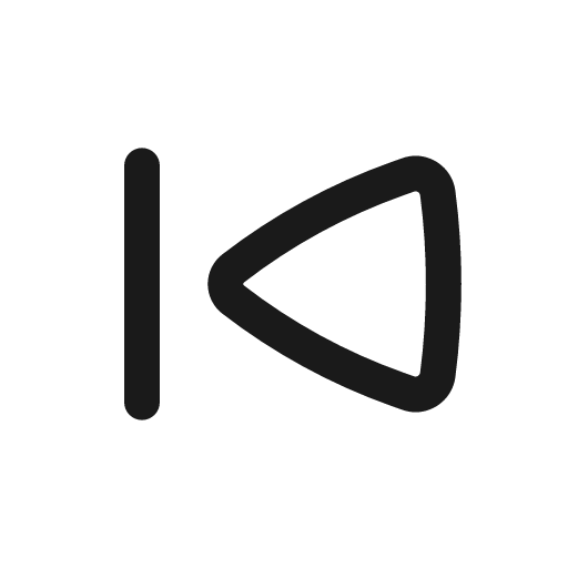 Skip prev outline icon, outline style, from Basil