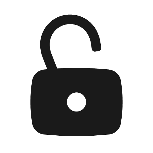 Unlock solid icon, filled style, from Basil