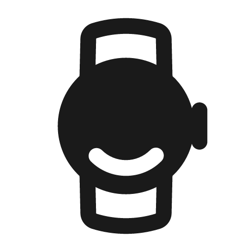 Watch solid icon, filled style, from Basil