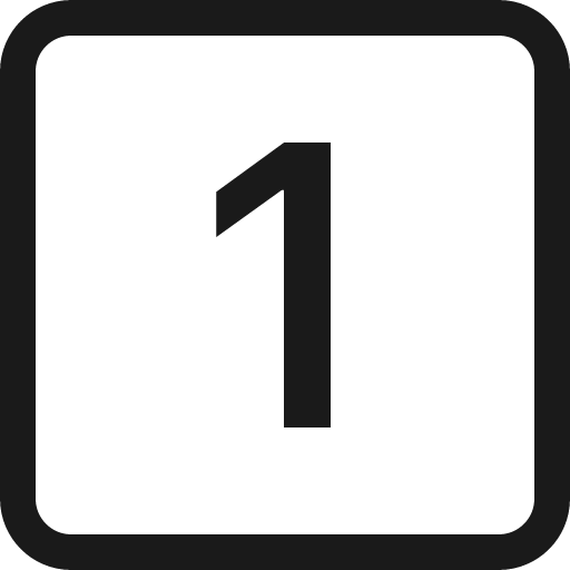 1 square icon, solid style, from Bootstrap Icons