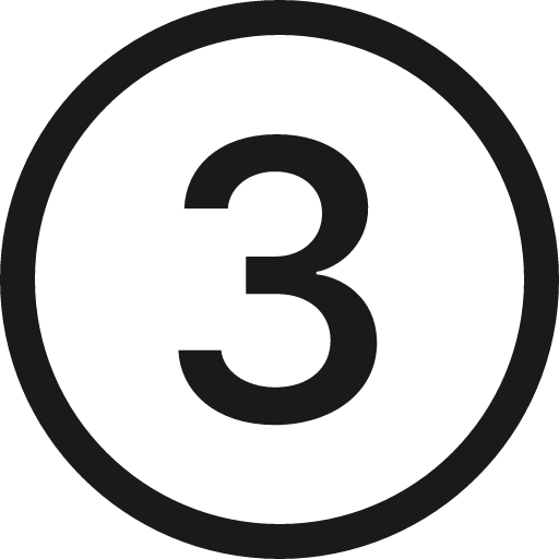 3 circle icon, solid style, from Bootstrap Icons