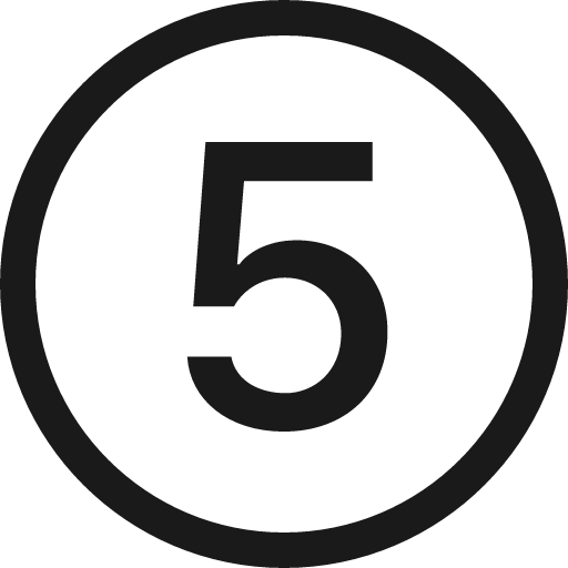 5 circle icon, solid style, from Bootstrap Icons