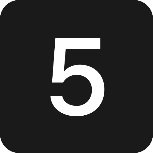 5 square fill icon, filled style, from Bootstrap Icons