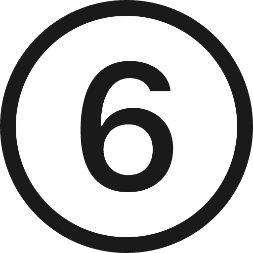 6 circle icon, solid style, from Bootstrap Icons