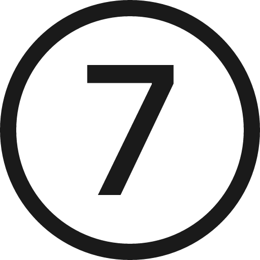 7 circle icon, solid style, from Bootstrap Icons