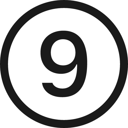 9 circle icon, solid style, from Bootstrap Icons