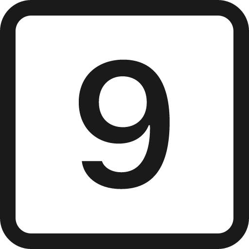 9 square icon, solid style, from Bootstrap Icons