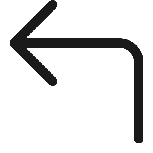 Arrow 90deg left icon, solid style, from Bootstrap Icons
