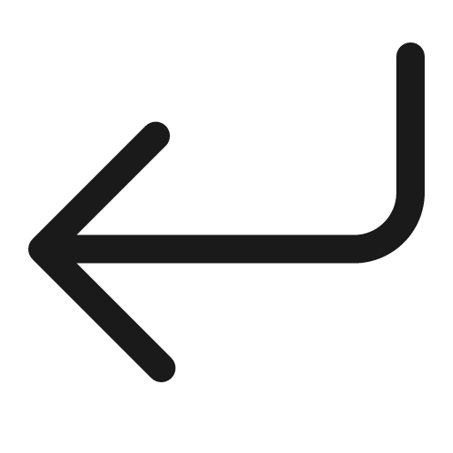 Arrow return left icon, solid style, from Bootstrap Icons
