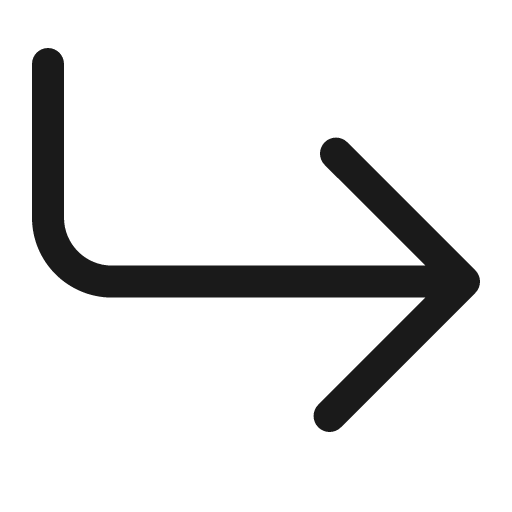 Arrow return right icon, solid style, from Bootstrap Icons