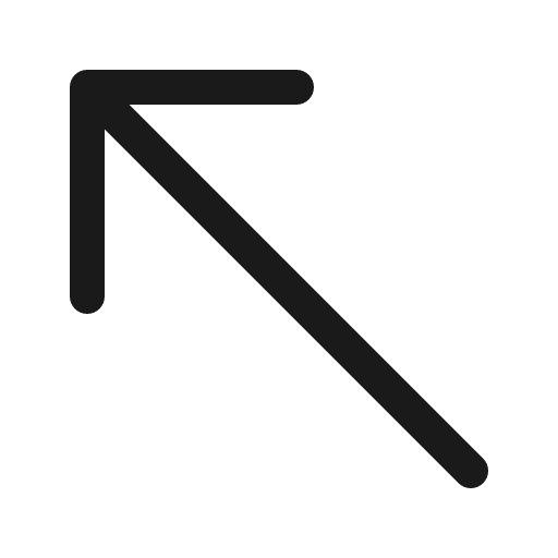 Arrow up left icon, solid style, from Bootstrap Icons