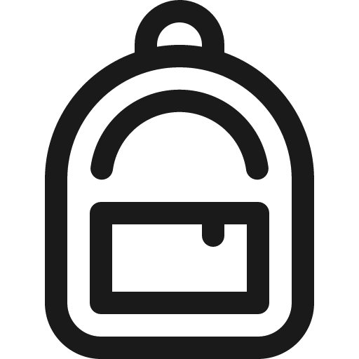 Backpack icon, solid style, from Bootstrap Icons