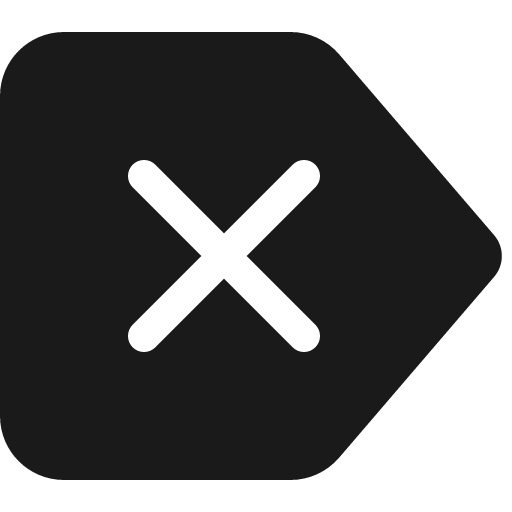 Backspace reverse fill icon, filled style, from Bootstrap Icons
