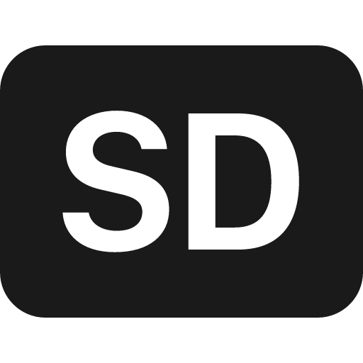 Badge sd fill icon, filled style, from Bootstrap Icons