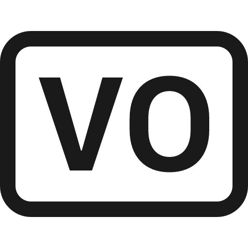 Badge vo icon, solid style, from Bootstrap Icons