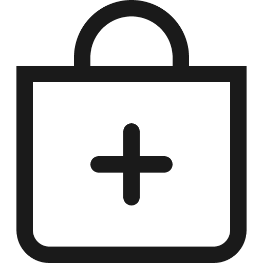 Bag plus icon, solid style, from Bootstrap Icons