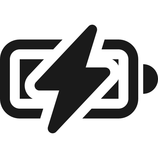Battery charging icon, solid style, from Bootstrap Icons