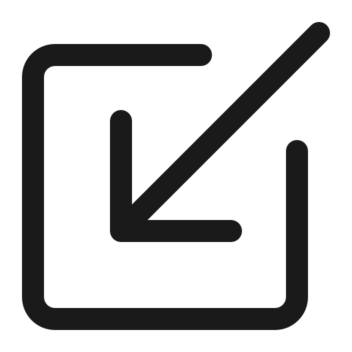 Box arrow in down left icon, solid style, from Bootstrap Icons