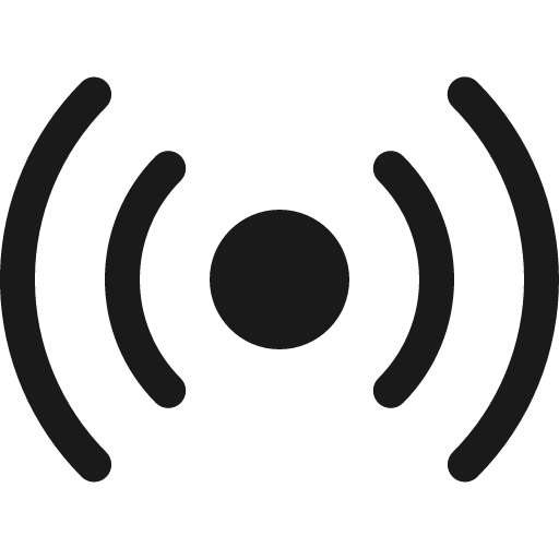 Broadcast icon, solid style, from Bootstrap Icons