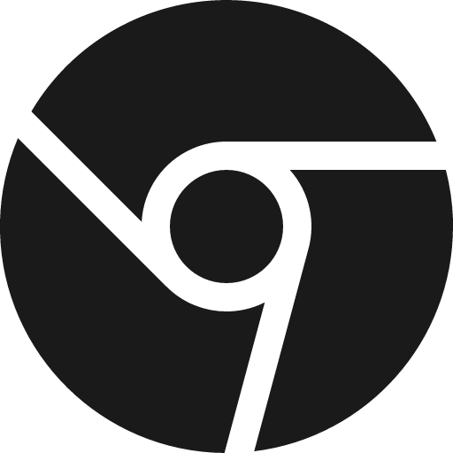 Browser chrome icon, solid style, from Bootstrap Icons