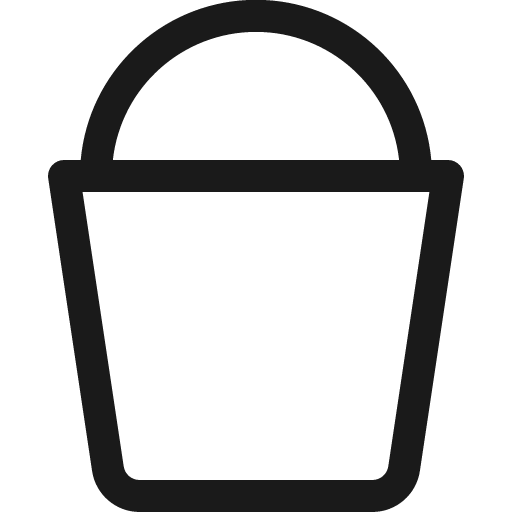 Bucket icon, solid style, from Bootstrap Icons