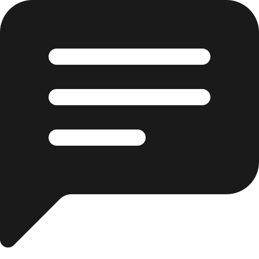 Chat left text fill icon, filled style, from Bootstrap Icons