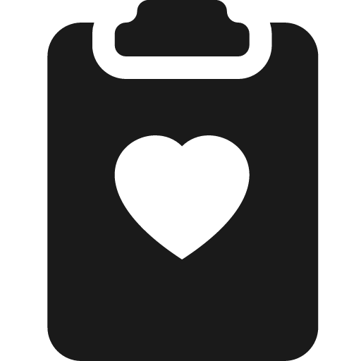 Clipboard2 heart fill icon, filled style, from Bootstrap Icons