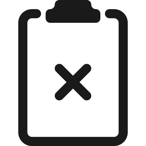 Clipboard2 x icon, solid style, from Bootstrap Icons