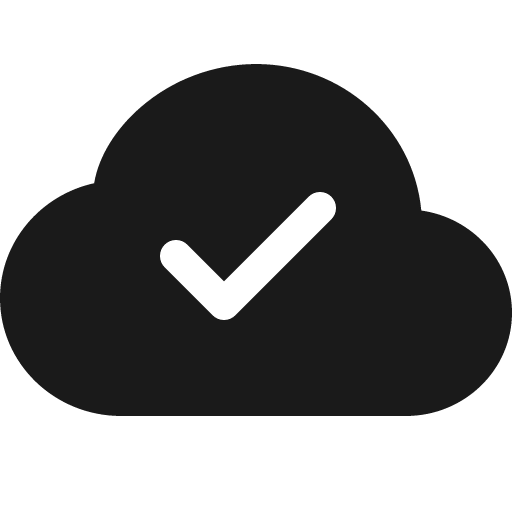Cloud check fill icon, filled style, from Bootstrap Icons